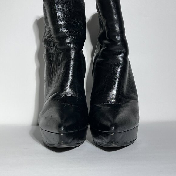 Stuart Weitzman Mizzip Black High Heel Platform Bootie Sz 7.5 - Picture 11 of 13